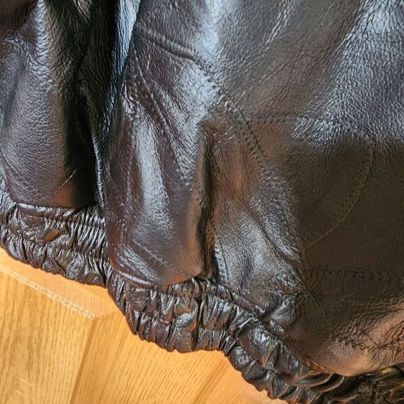 Vintage Motorcycle Leather Jacket with American Flag Patch & Eagle‎ Patch Size M - Picture 11 of 16